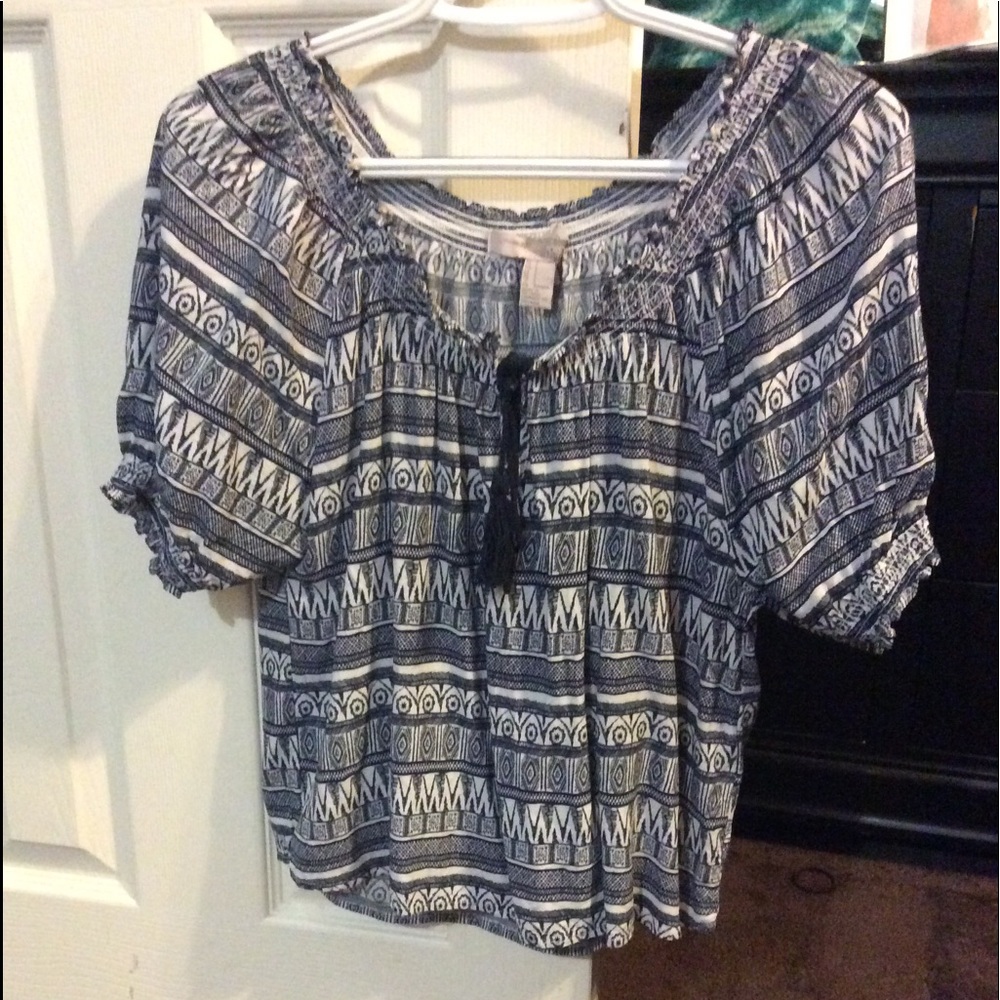 Cute Over the Shoulder Flowy Blouse Forever 21